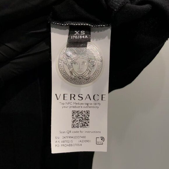 Versace Black Tee with Gold Lettering - Picture 5 of 9